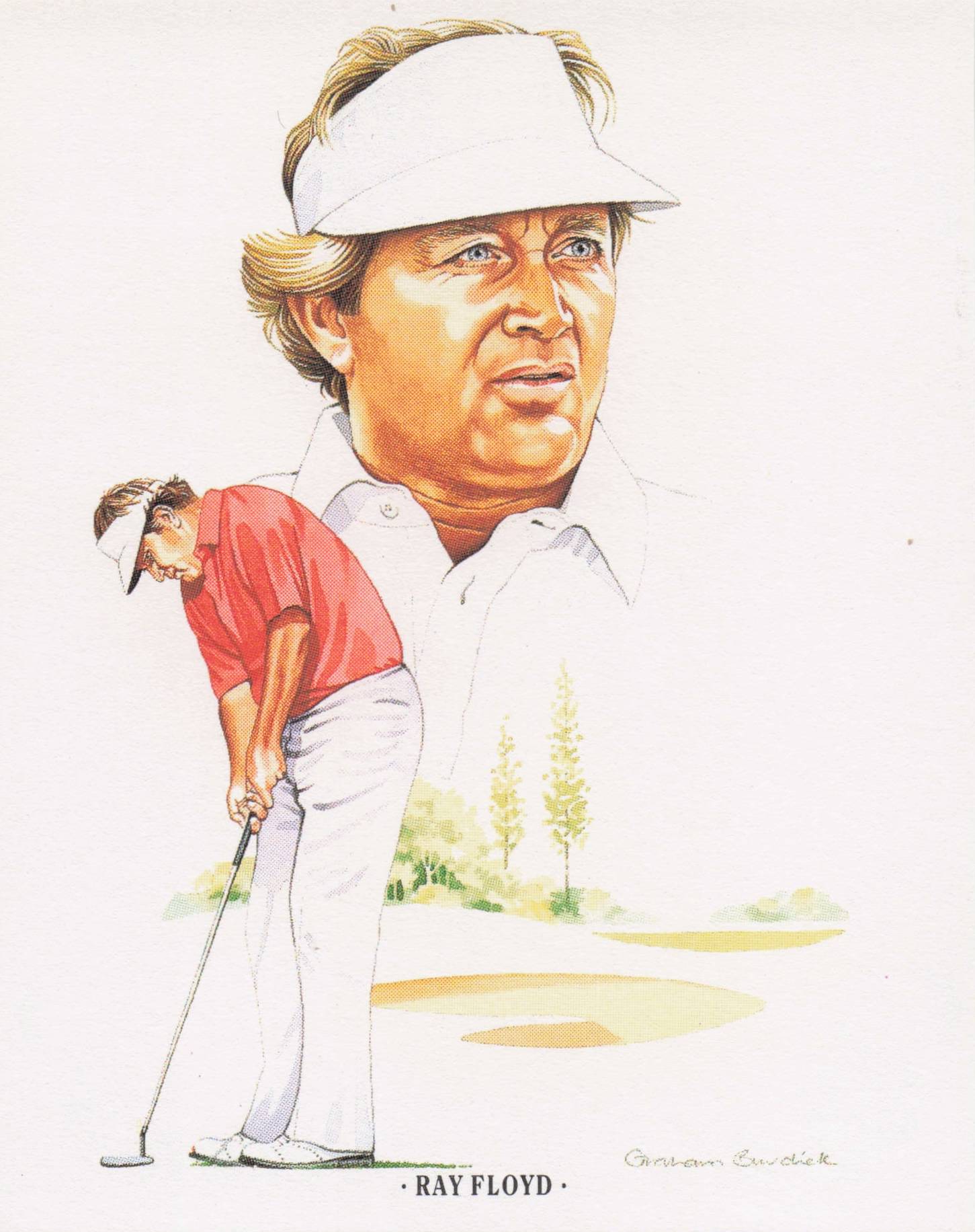 Ray Floyd American Golfer Imperial USA Golf Art Painting Trade Card
