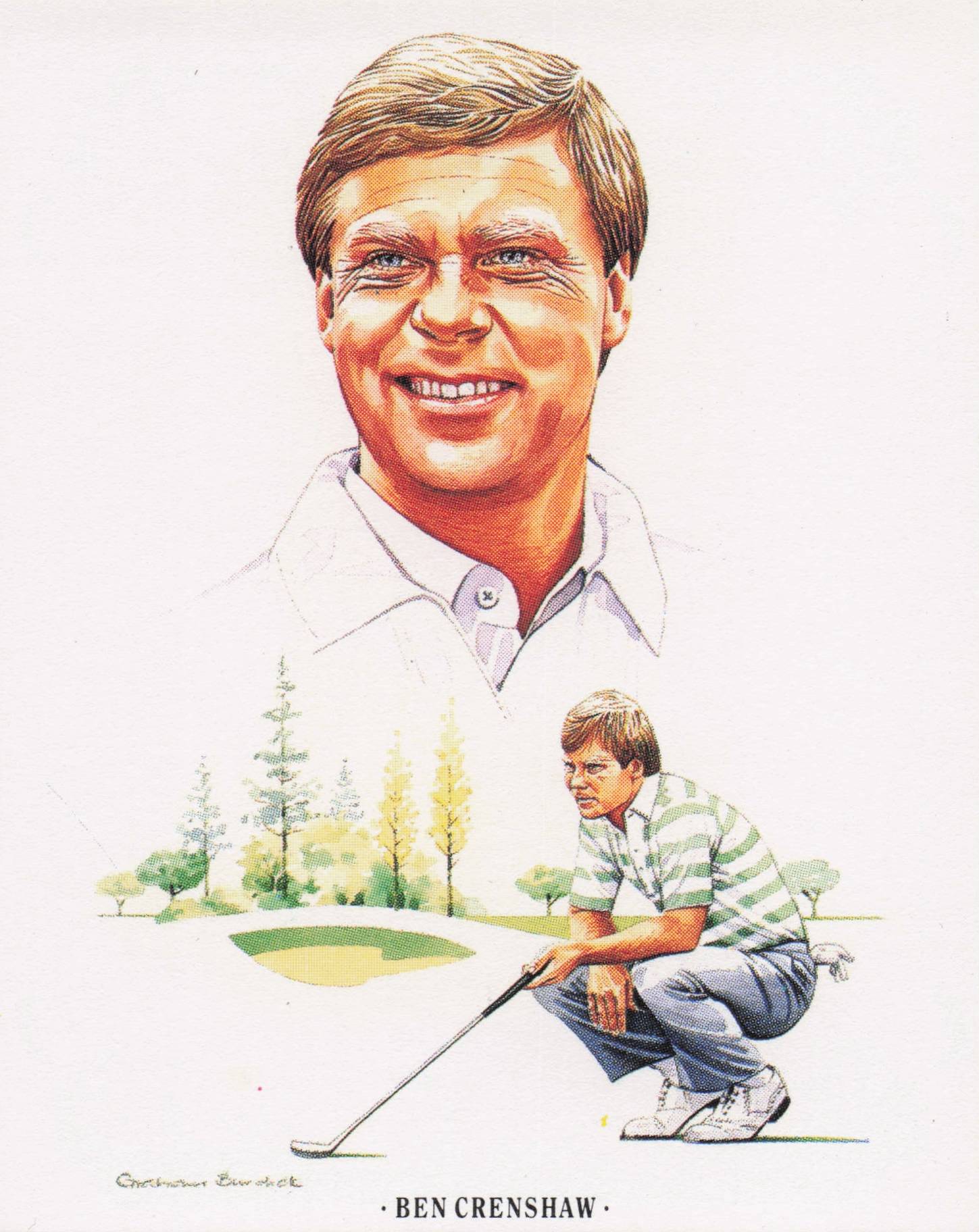 Ben Crenshaw American Golfer Imperial USA Golf Art Painting Trade Card