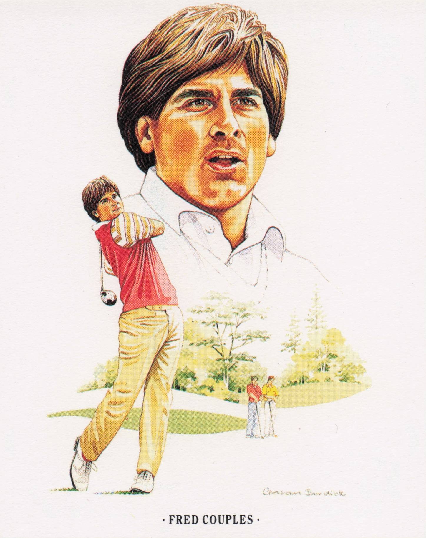 Fred Couples American Golfer Imperial USA Golf Art Painting Trade Card