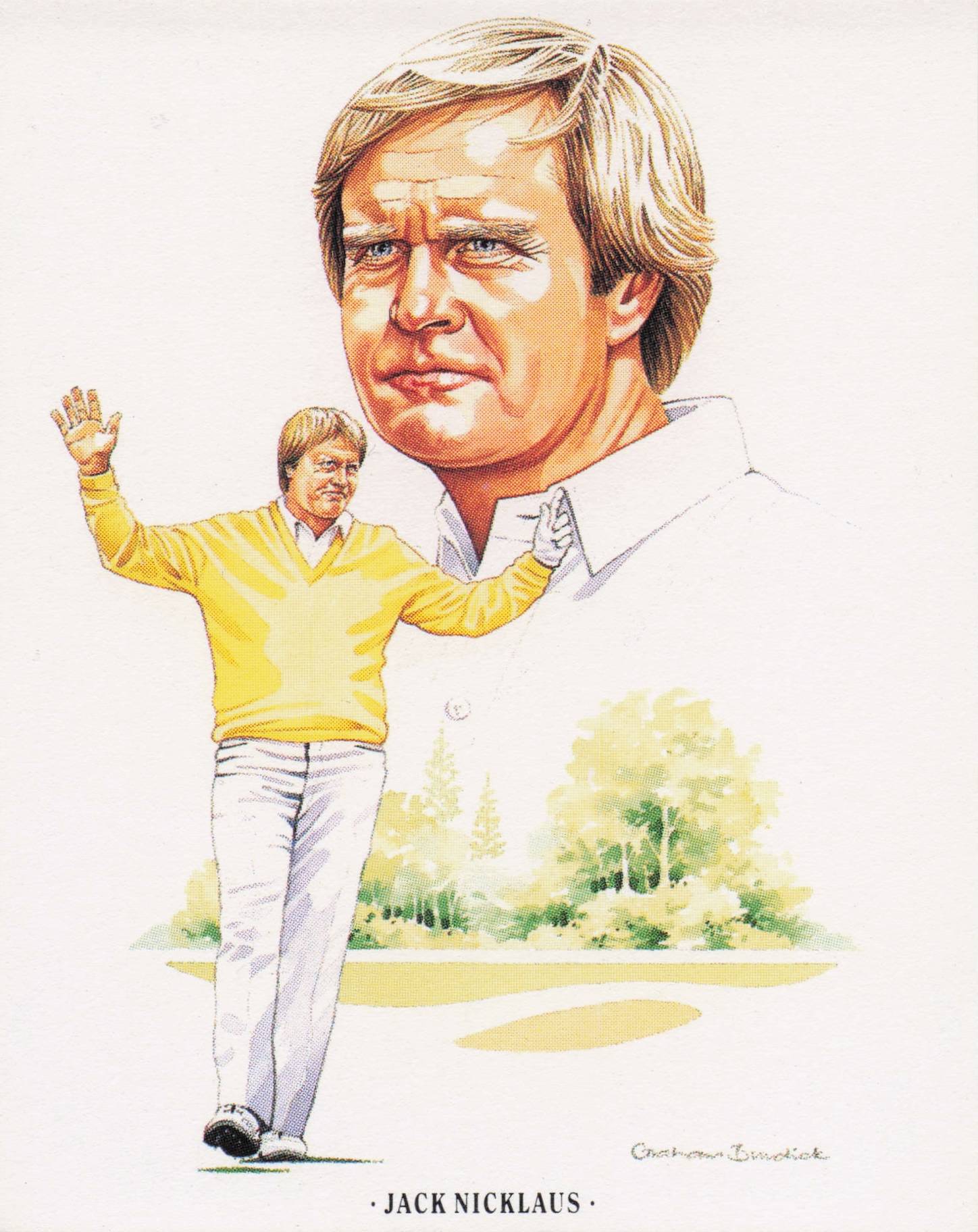 Jack Nicklaus American Golfer Imperial USA Golf Art Painting Trade Card