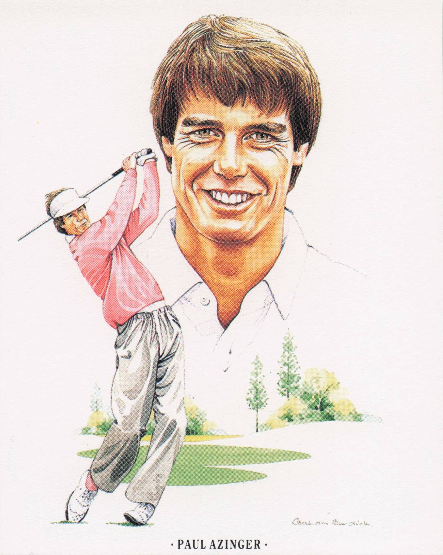 Paul Azinger American Golfer Imperial USA Golf Art Painting Trade Card