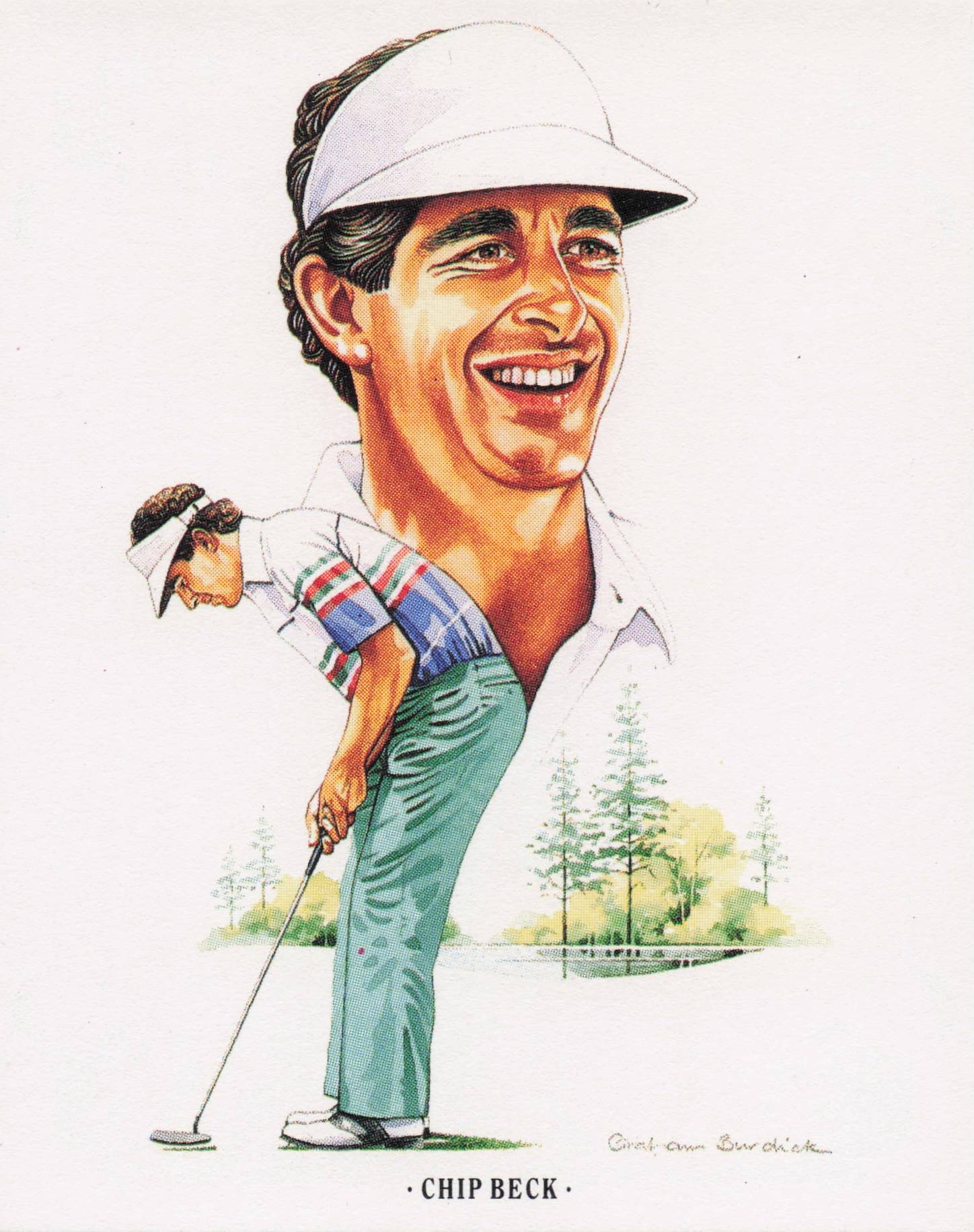 Chip Beck American Golfer Imperial USA Golf Art Painting Trade Card