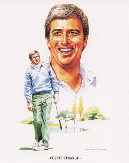Curtis Strange American Golfer Imperial USA Golf Art Painting Trade Card