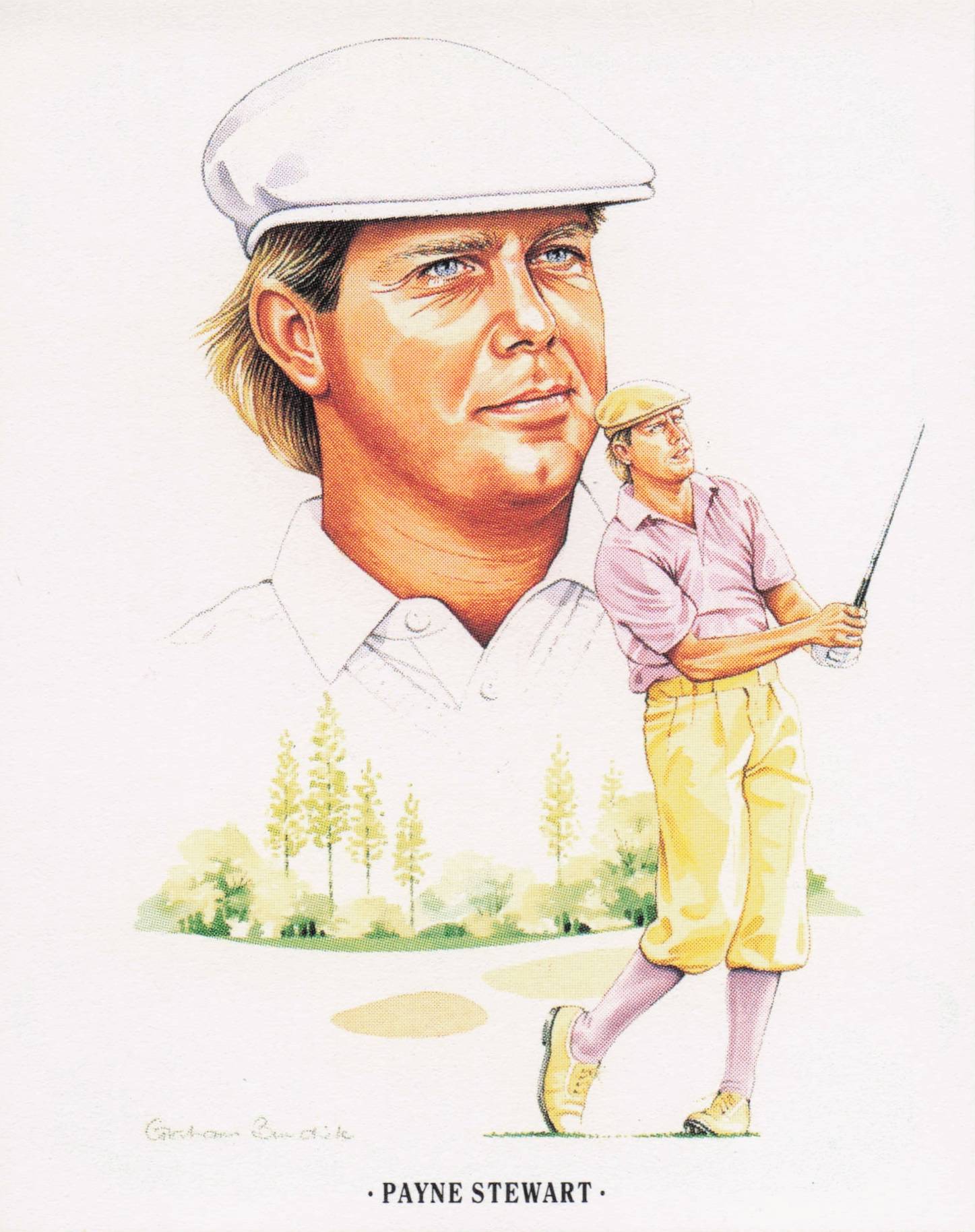 Payne Stewart American Golfer Imperial USA Golf Art Painting Trade Card