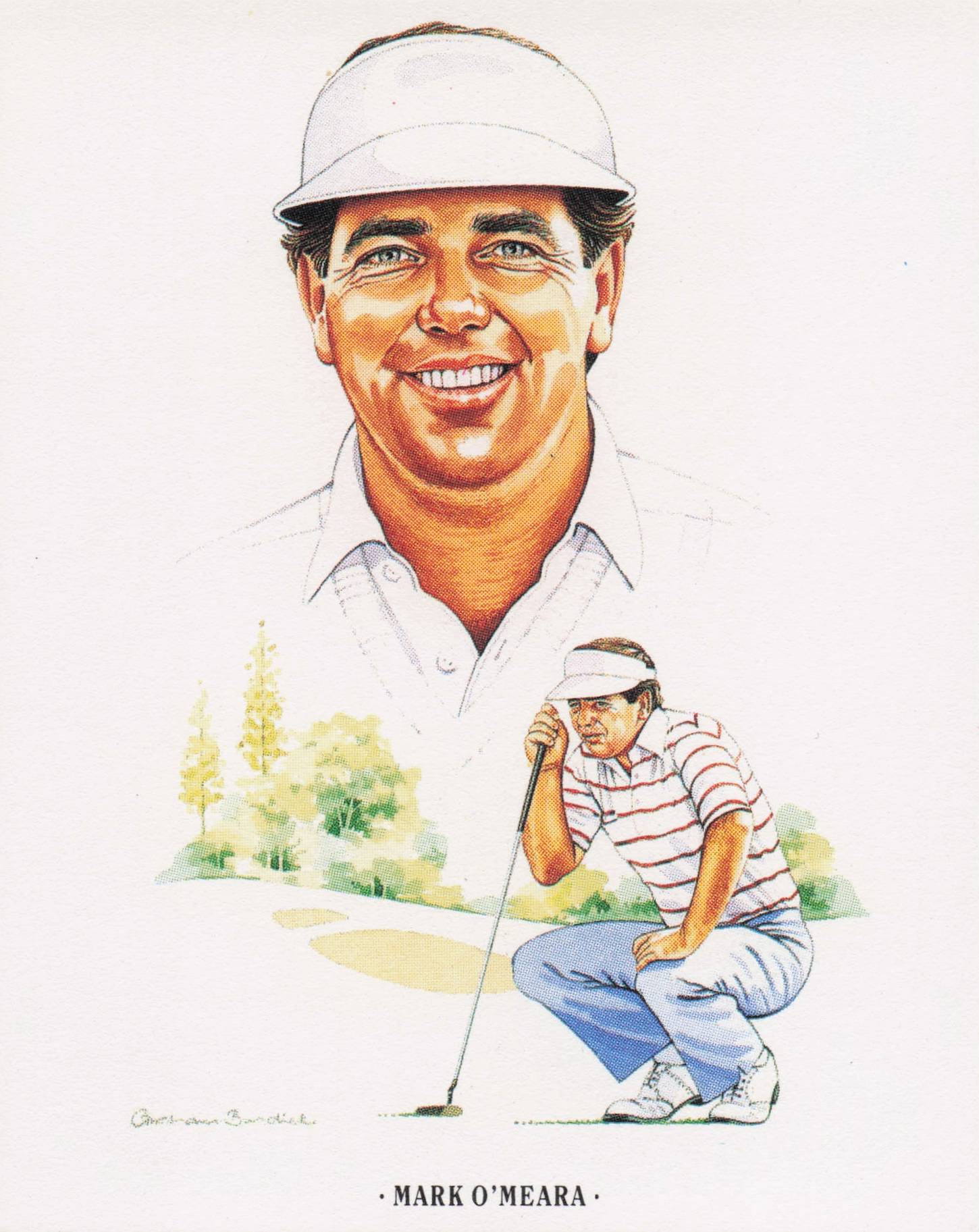 Mark O'Meara American Golfer Imperial USA Golf Art Painting Trade Card
