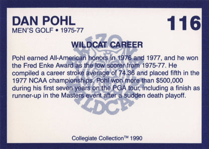 Dan Pohl Arizona State Collegiate Collection Rare Golf Trade Card