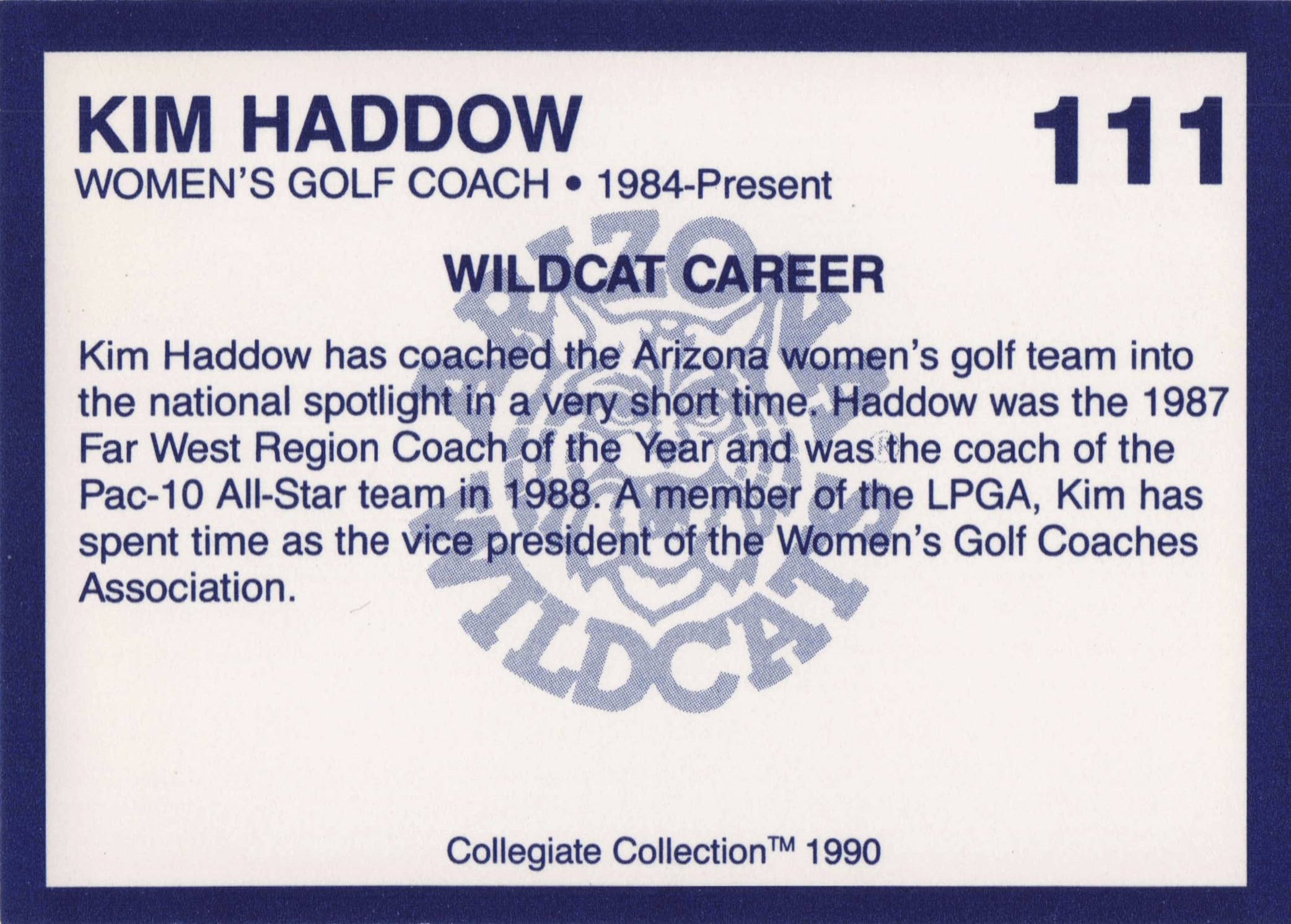 Kim Haddow Arizona State Collegiate Collection Rare Golf Trade Card