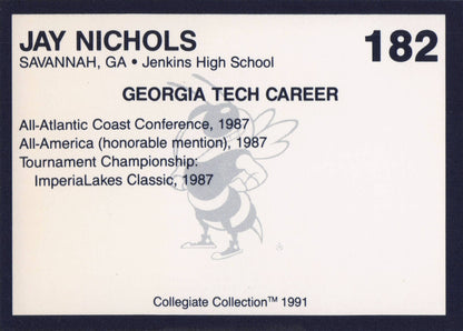 Jay Nichols Georgia Tech Collegiate Collection Rare Golf Trade Card