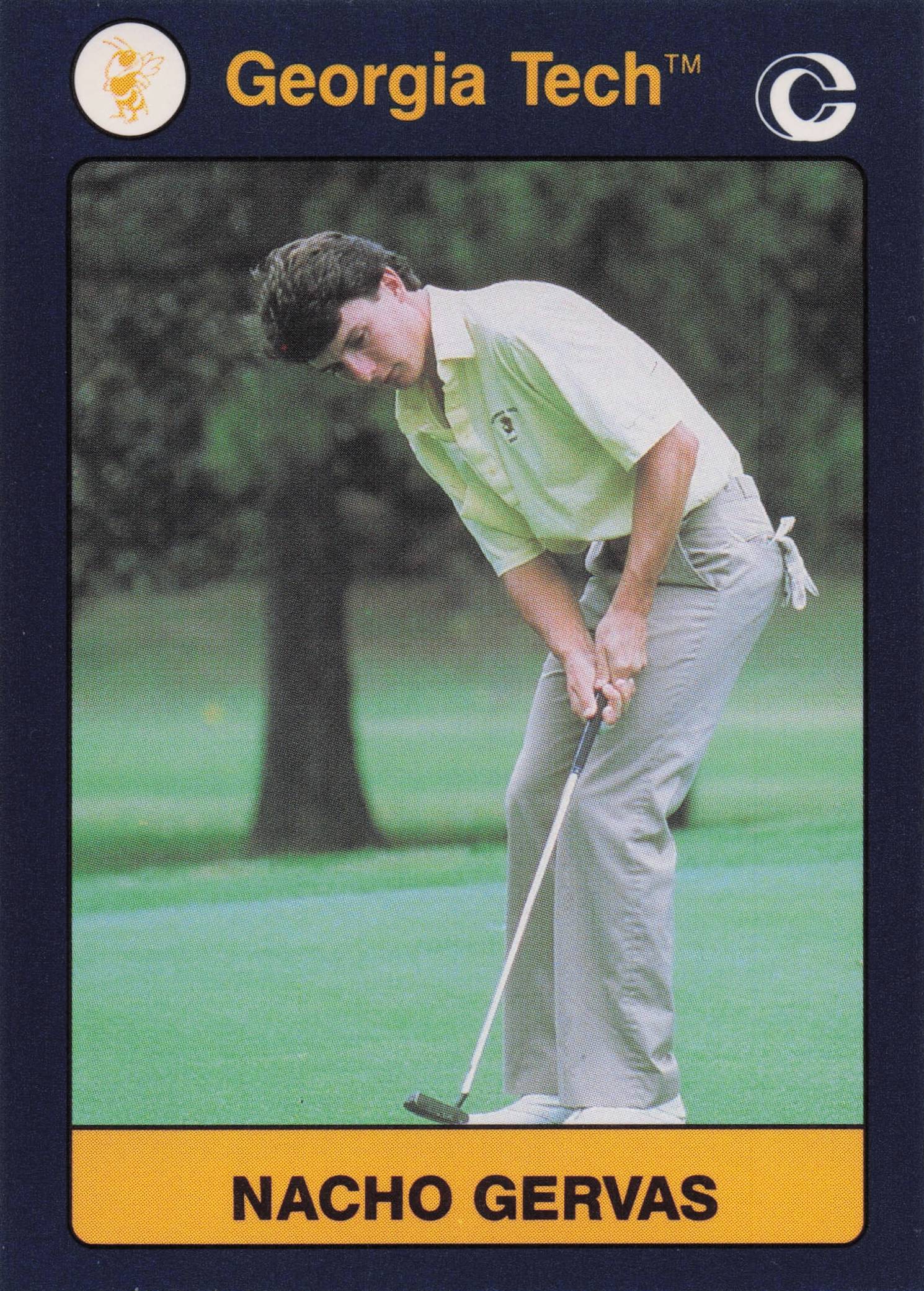 Nacho Gervas Georgia Tech Collegiate Collection Rare Golf Trade Card