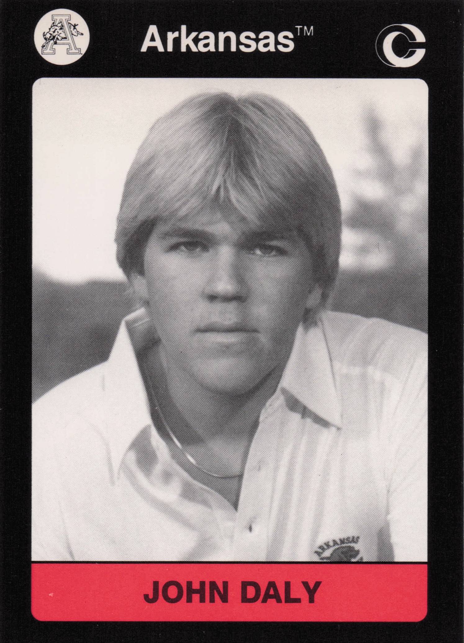 John Daly Arkansas Collegiate Collection Rare Golf Trade Card