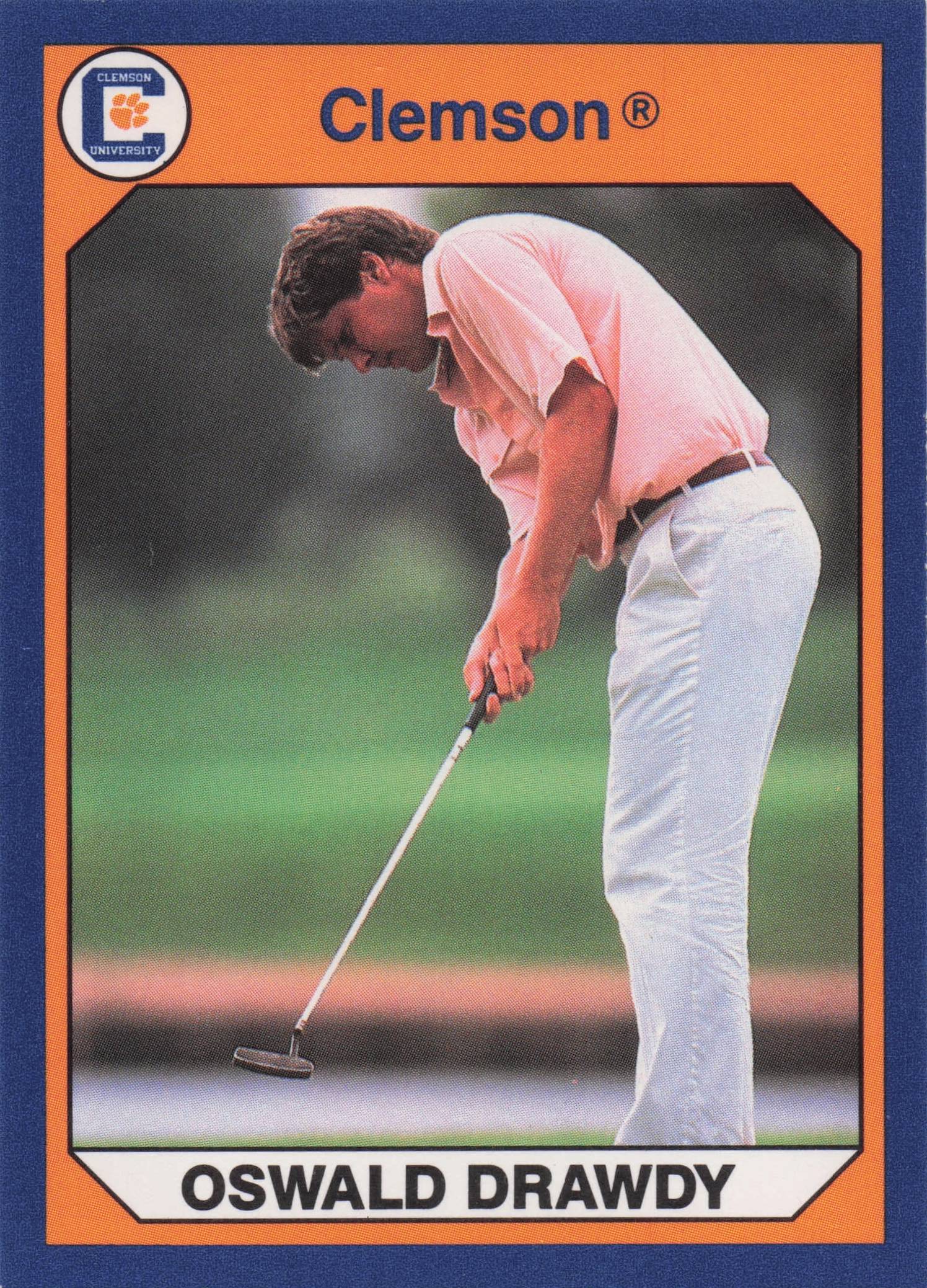 Oswald Drawdy Clemson Collegiate Collection Rare Golf Trade Card