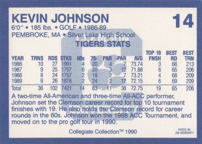 Kevin Johnson Clemson Collegiate Collection Rare Golf Trade Card