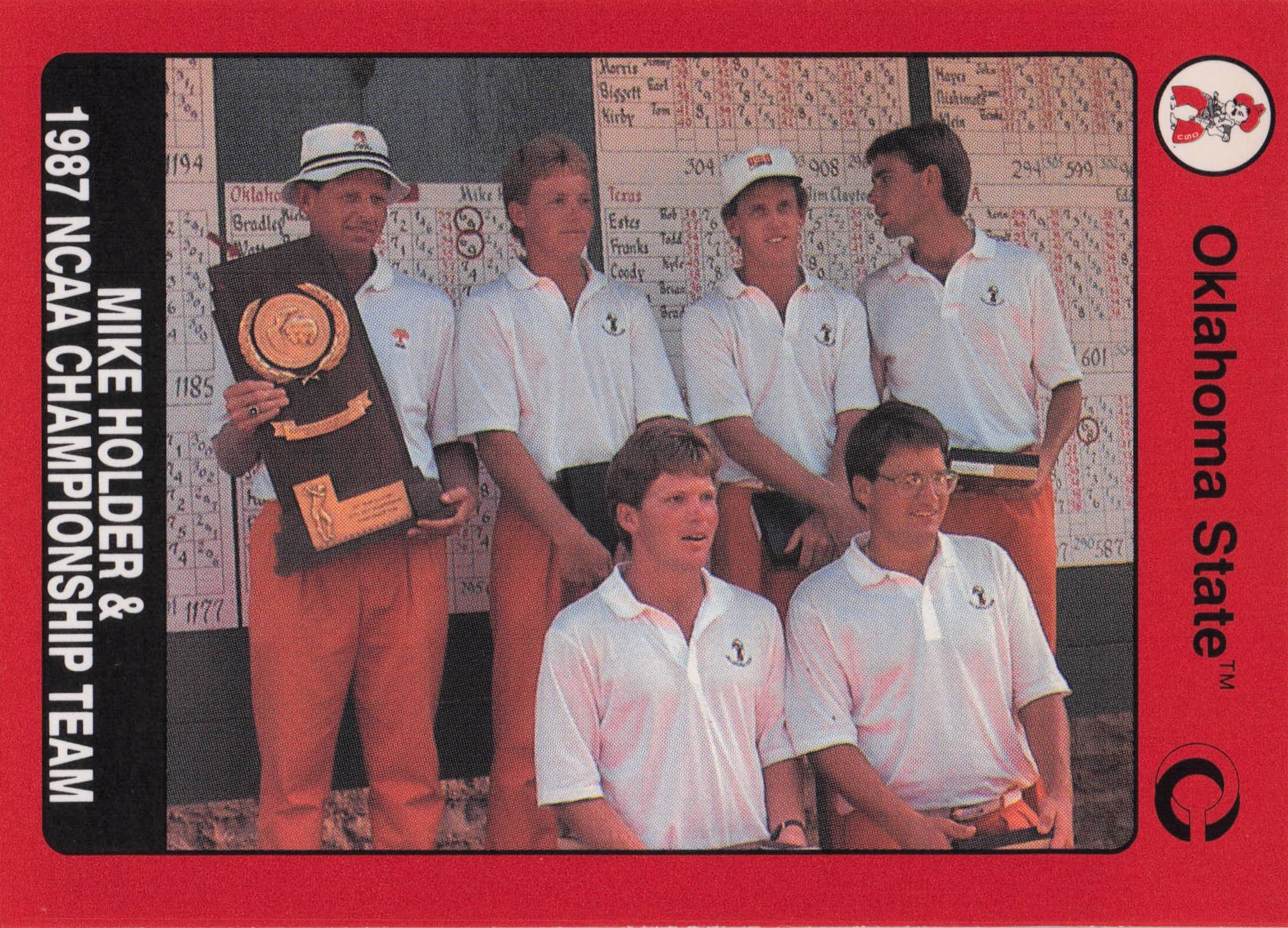 Mike Holder & 1987 NCAA Team Oklahoma State Collegiate Golf Trade Card
