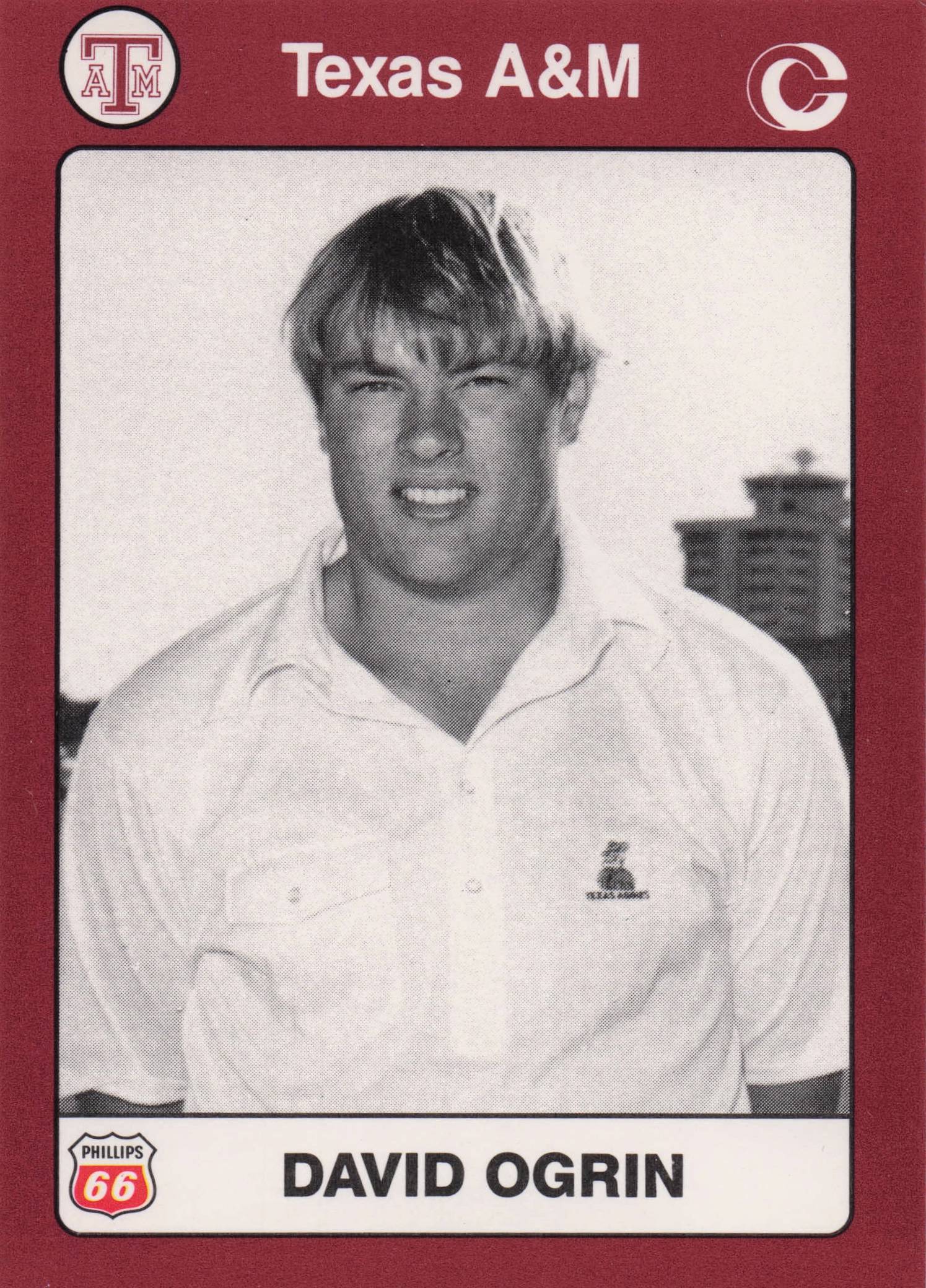 David Ogrin Texas A&M Collegiate Collection Rare Golf Trade Card