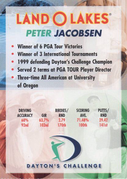 Peter Jacobson Dayton's Challenge Rare Golf Memorabilia Trade Card