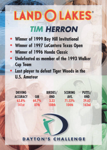 Tim Herron Dayton's Challenge Rare Golf Memorabilia Trade Card