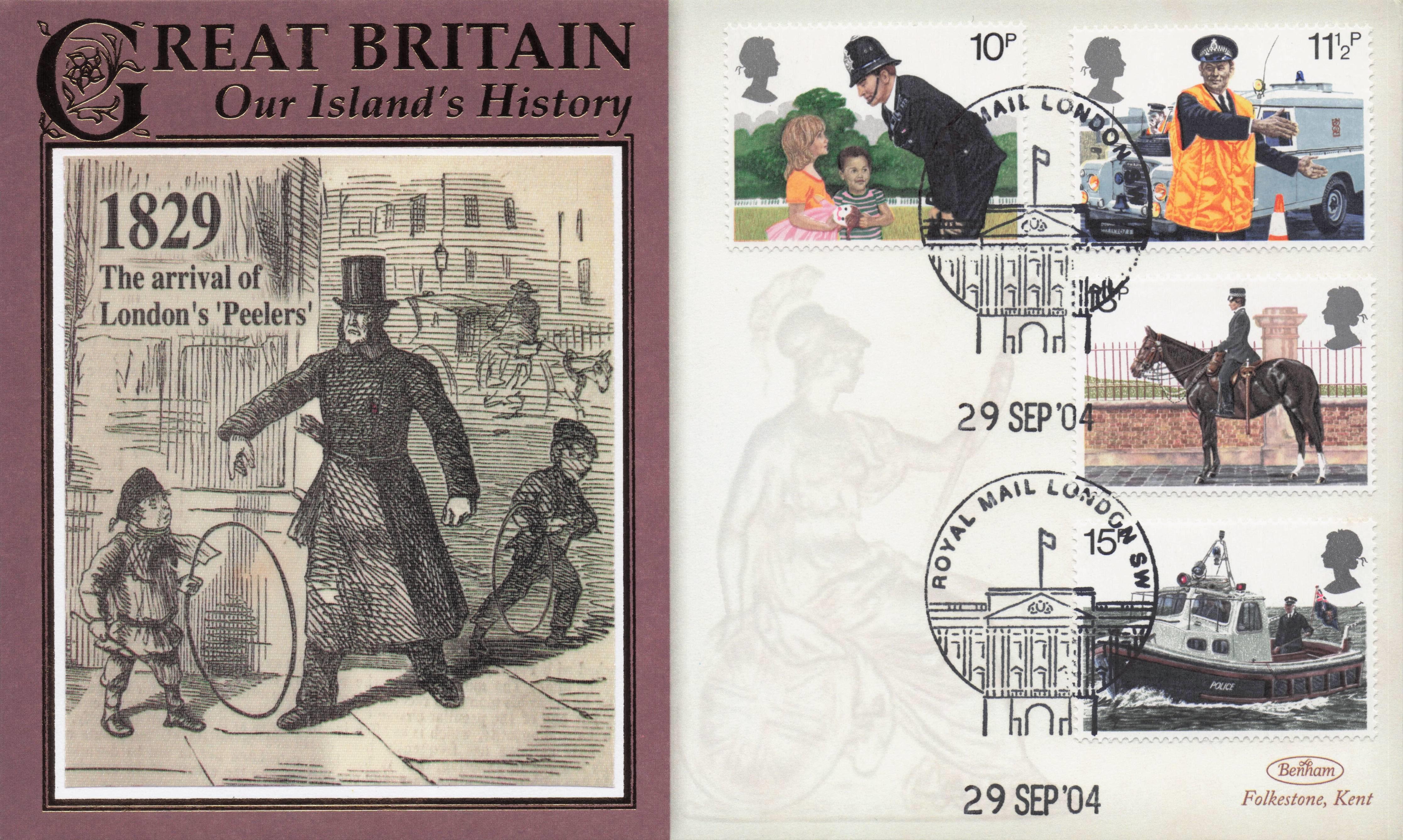 Robert Peel Victorian London Police Our Island's History Benham Rare FDC