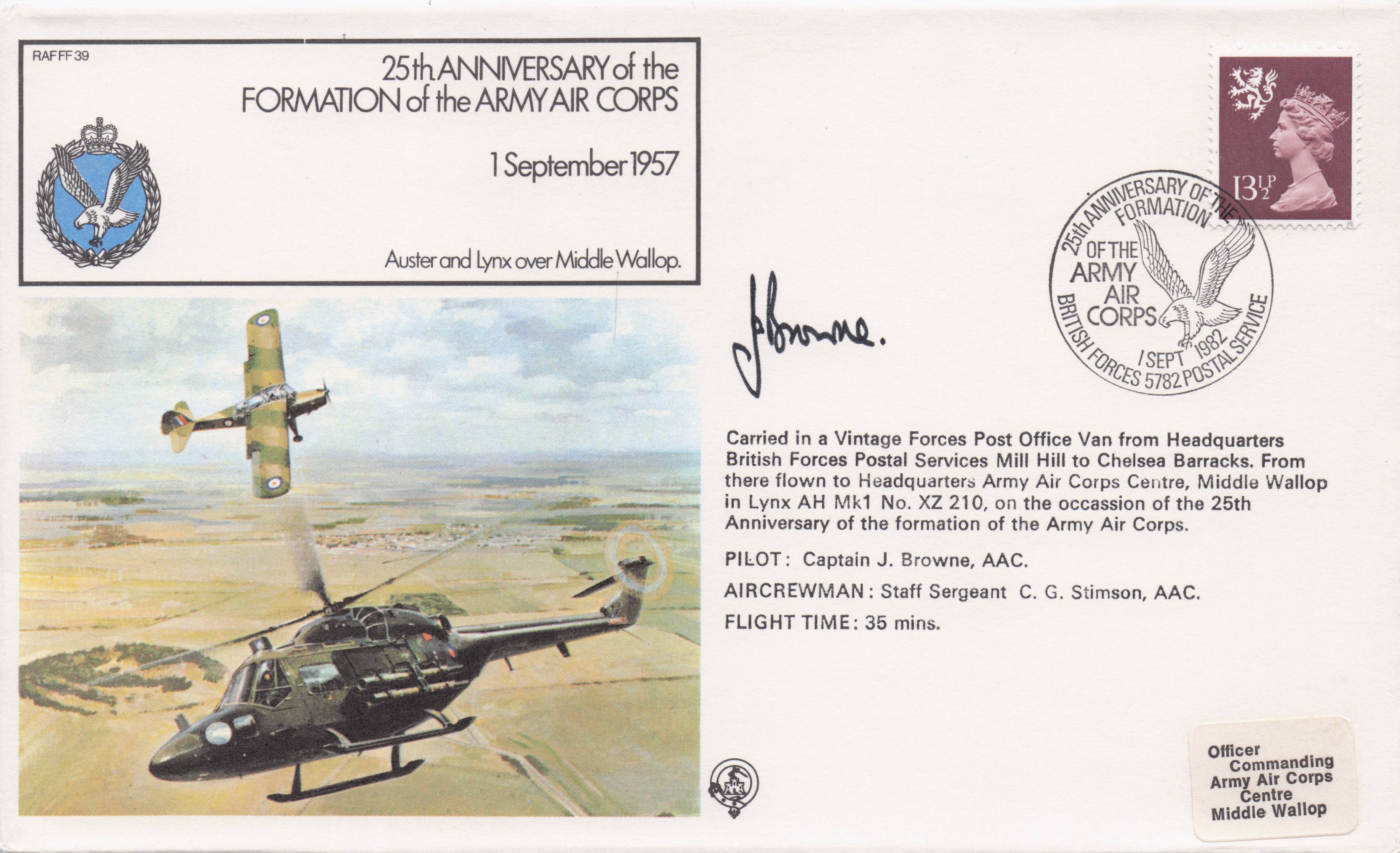 25th Anniversary Of Army Air Corps Formation Military Hand Signed FDC