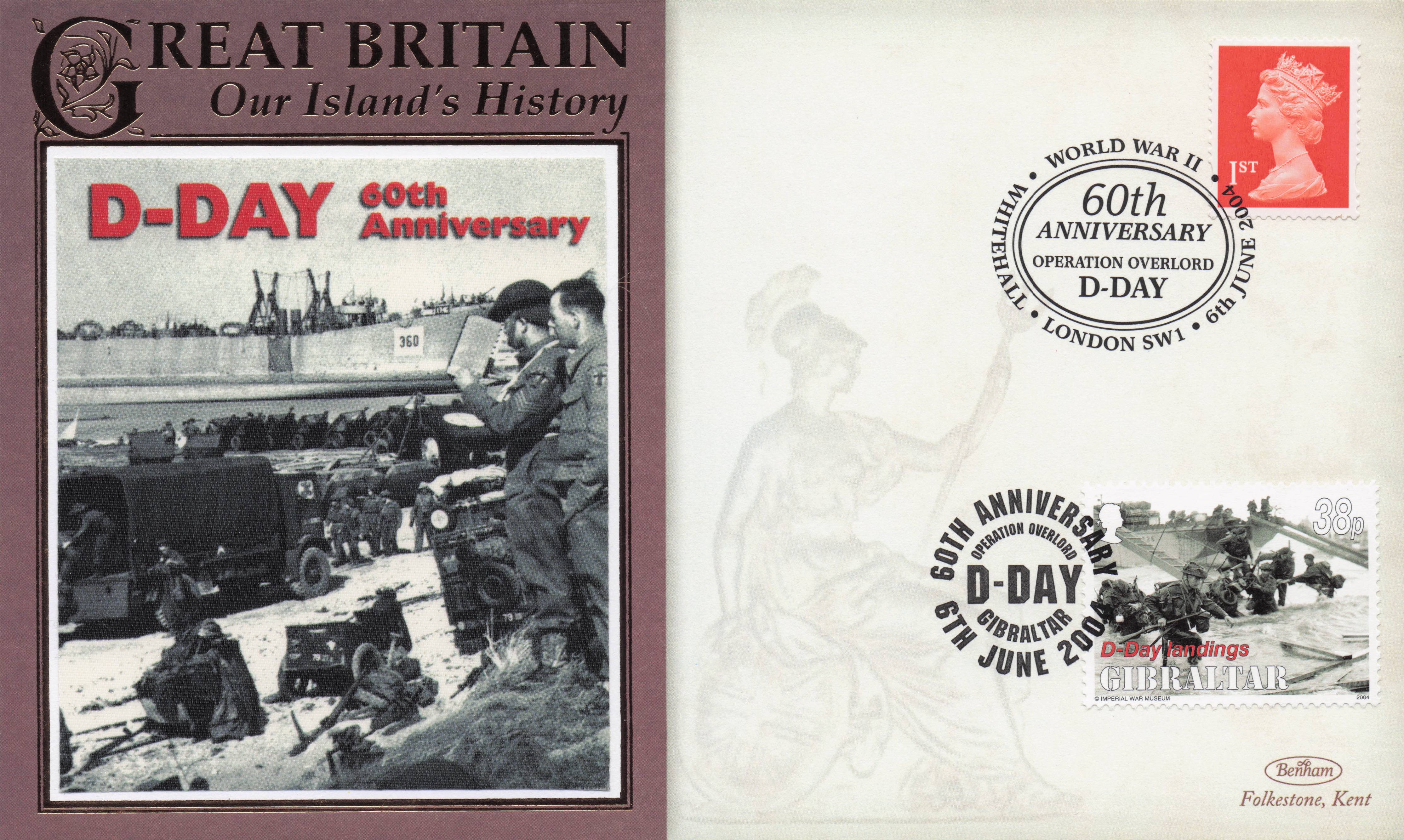 WW2 D-Day 60th Anniversary Our Island's History Benham Rare FDC