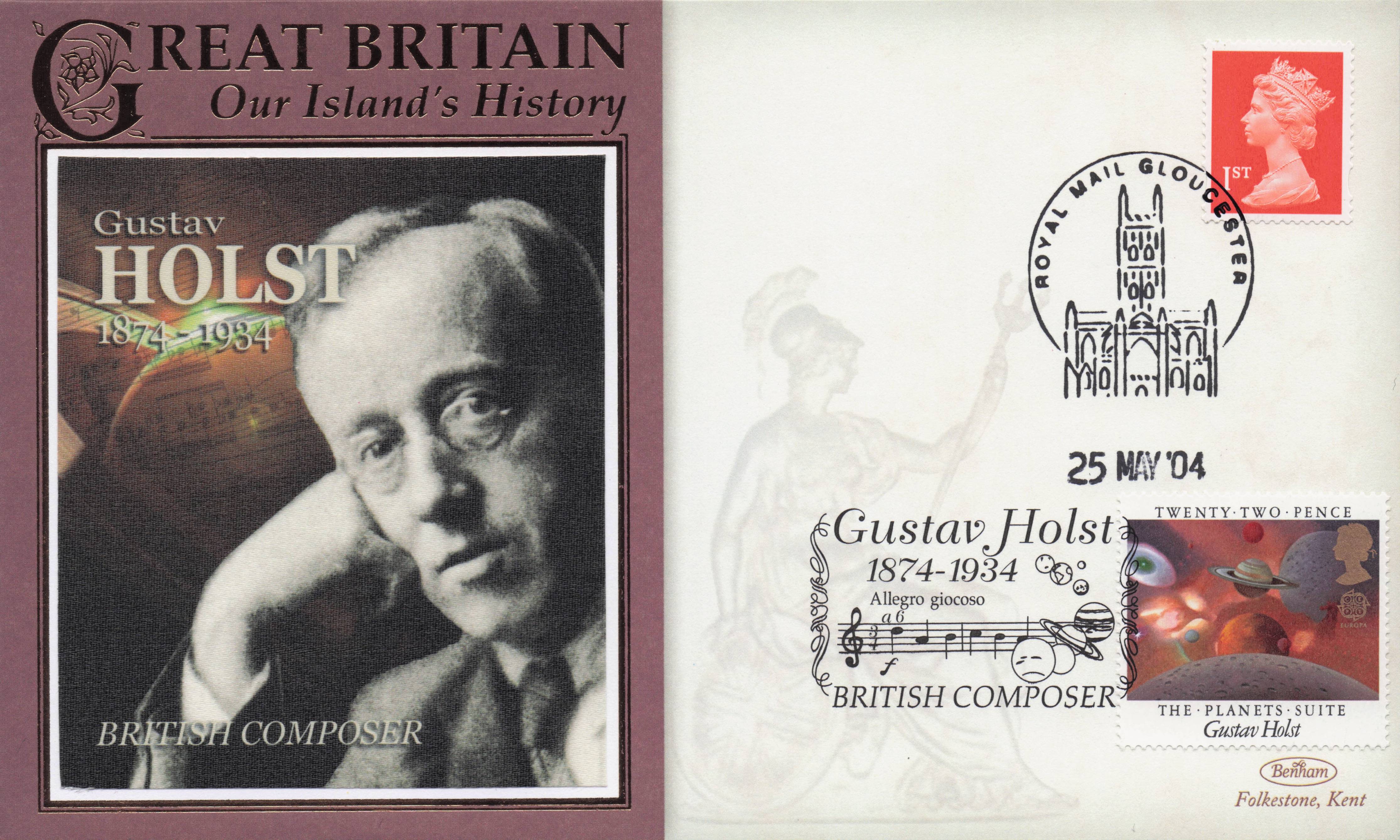 Gustav Holst Classical Music Composer Our Island's History Benham Rare FDC