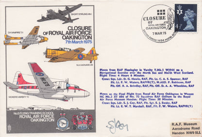 RAF Oakington Closure WW2 Base Military Hand Signed FDC