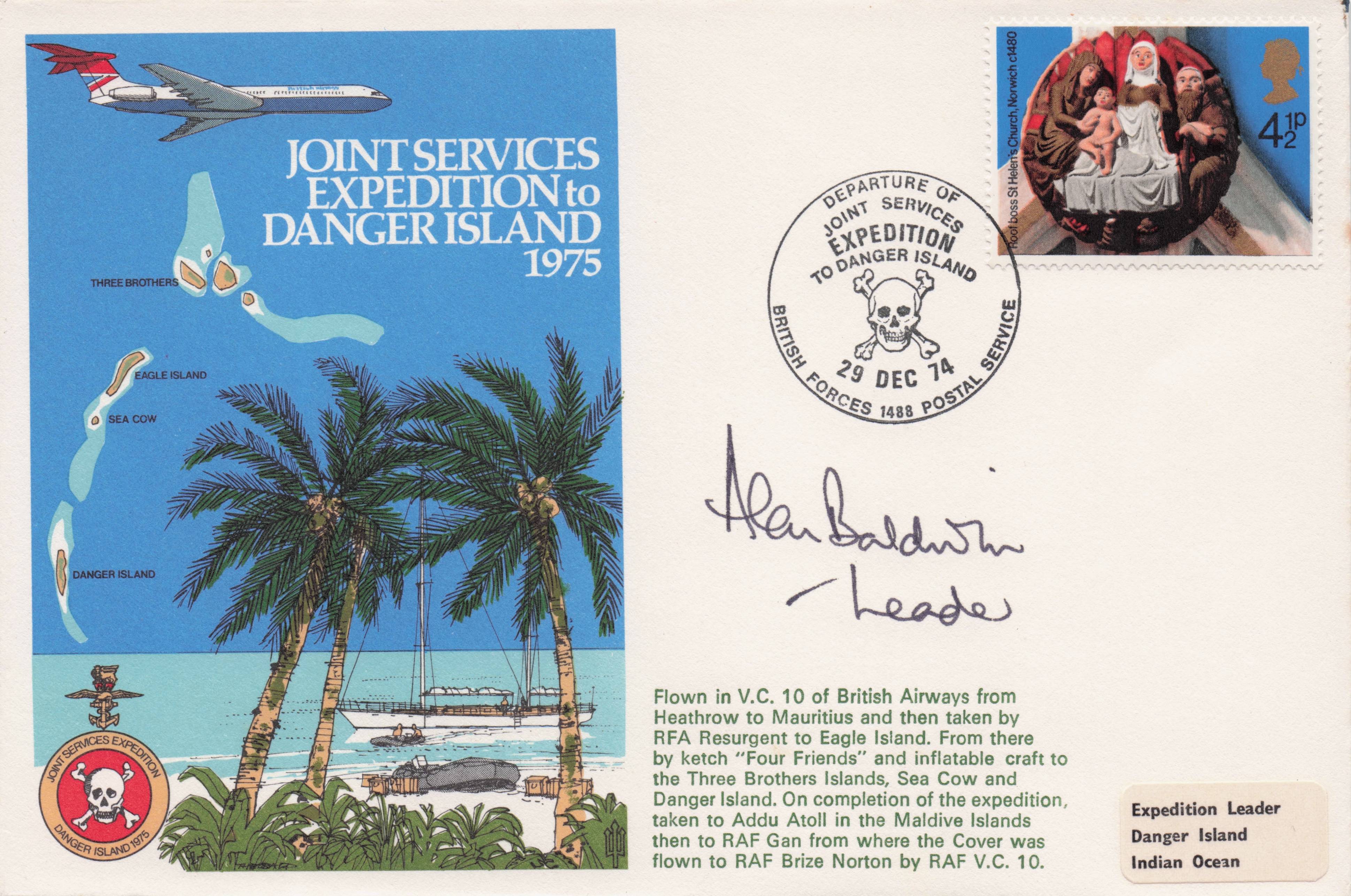 Joint Services Military Expedition To Danger Island 1975 Hand Signed FDC
