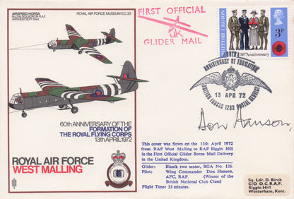 RAF West Mailling Military Royal Flying Corps Anniversary Hand Signed FDC