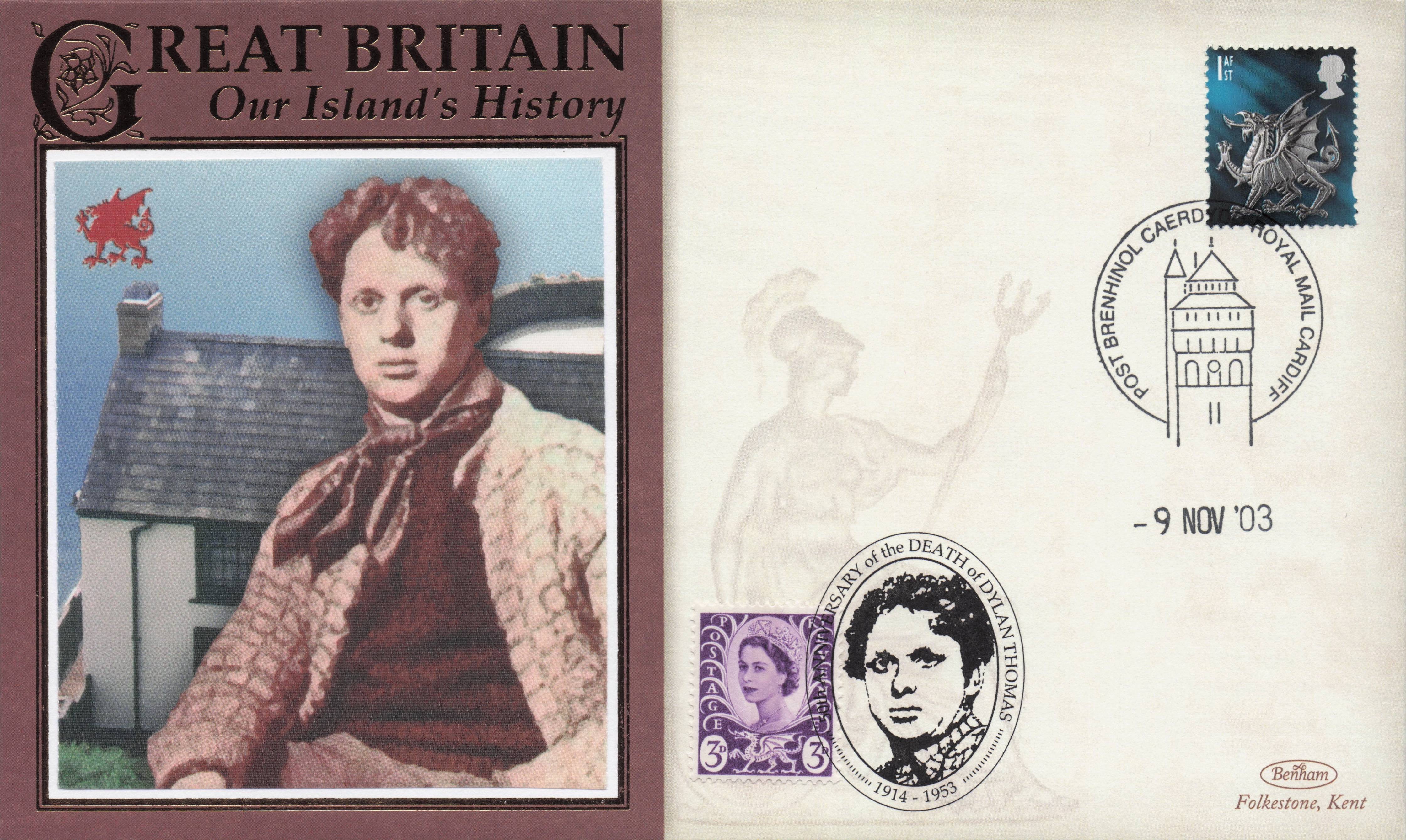 Dylan Thomas Welsh Poem Poetry Our Island's History Benham Rare FDC