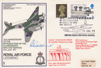 DH Mosquito Military Aircraft RAF Launch 1971 Anniversary Hand Signed FDC