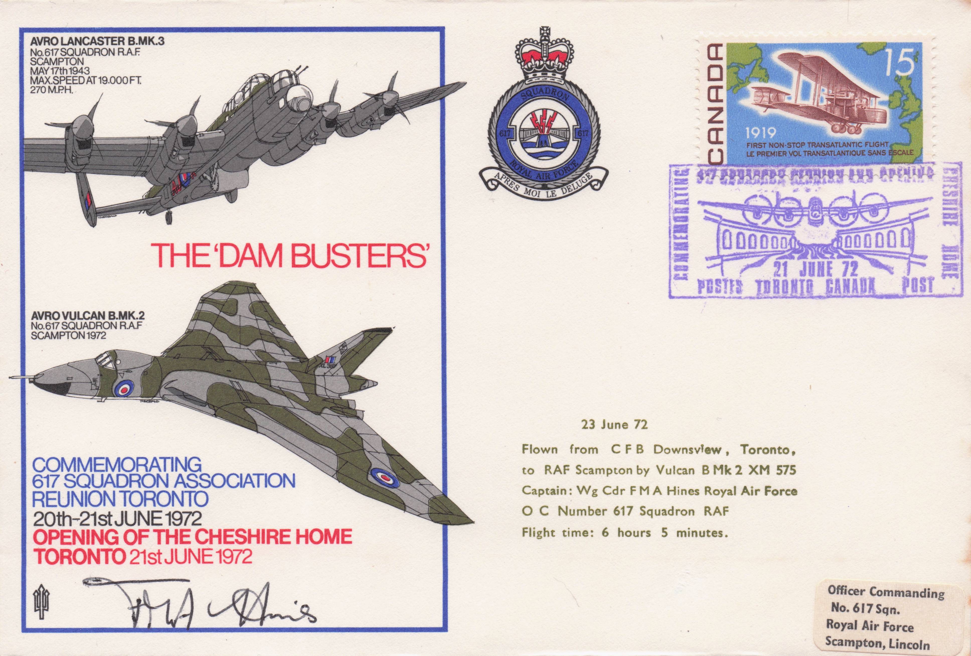 617 Squadron Dam Busters WW2 Toronto Reunion Military Hand Signed FDC