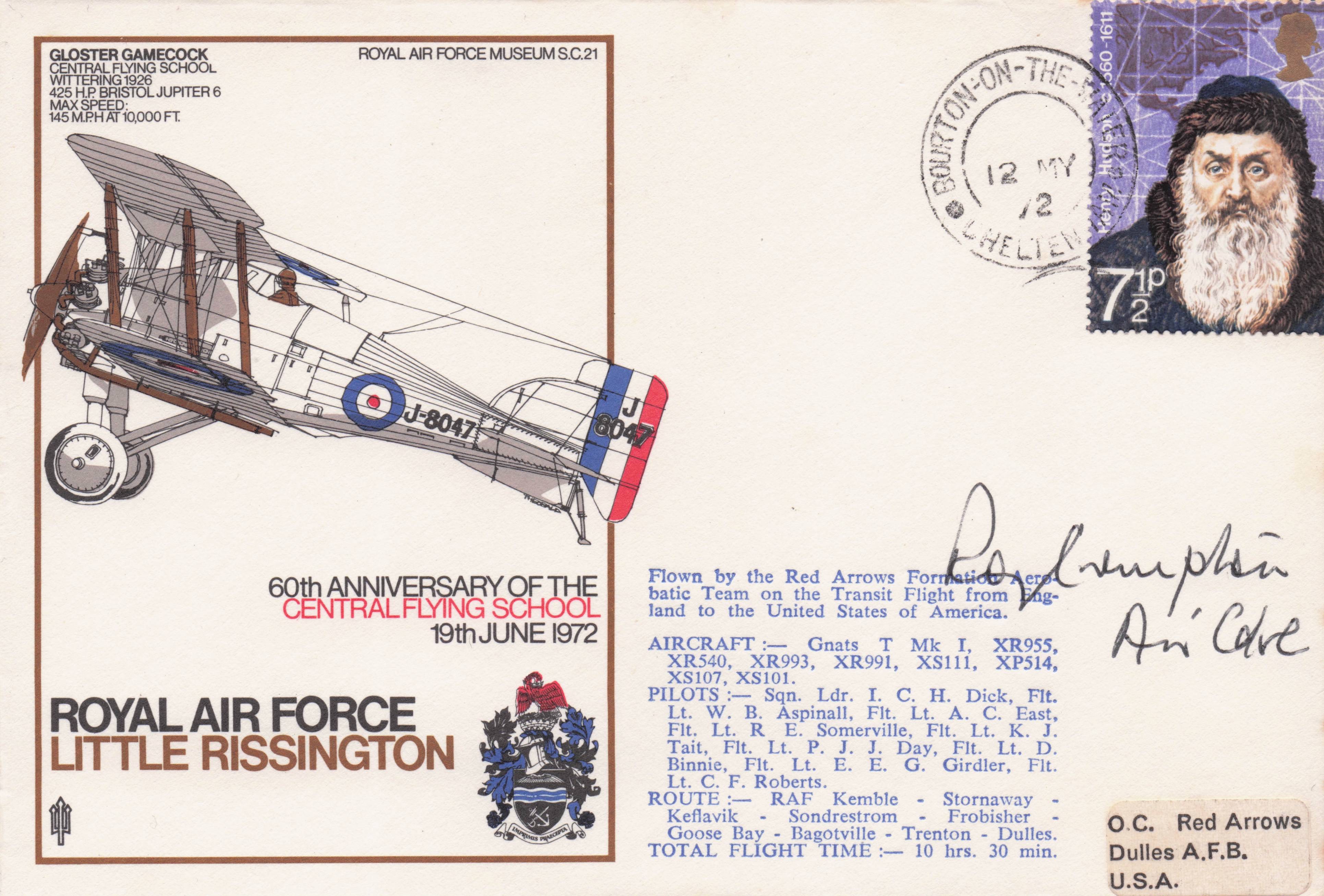 RAF Little Rissington Military Flying School Anniversary Hand Signed FDC