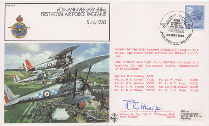 60th Anniversary First RAF 1920 Pageant Military Hand Signed FDC