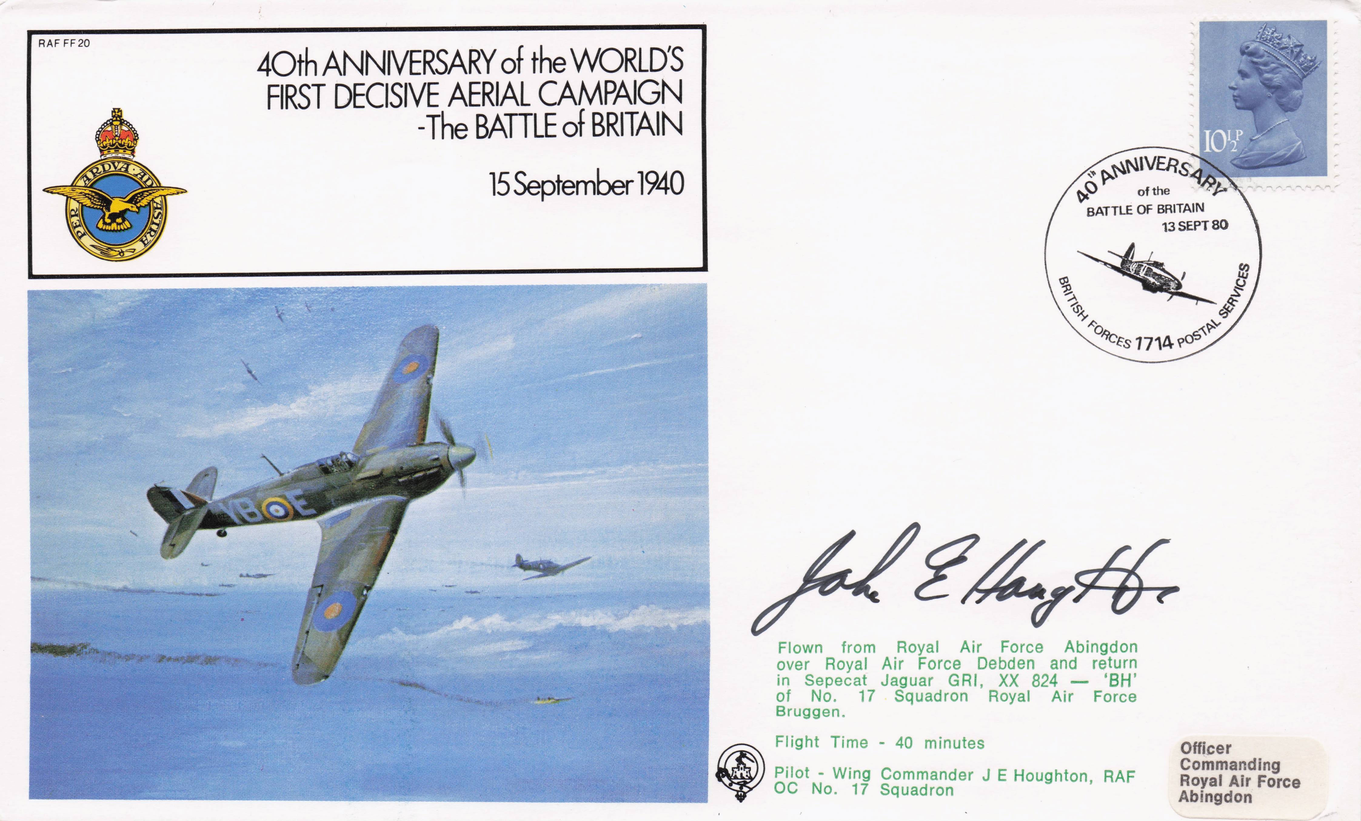 Battle Of Britain WW2 Aerial Campaign 40th Anniversary Hand Signed FDC