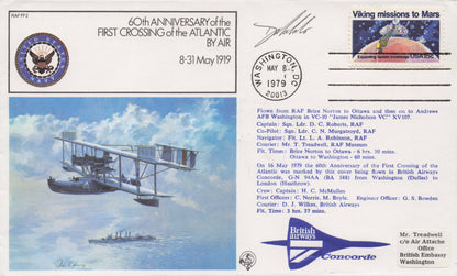 First Atlantic Air Crossing 60th Anniversary Concorde Hand Signed FDC