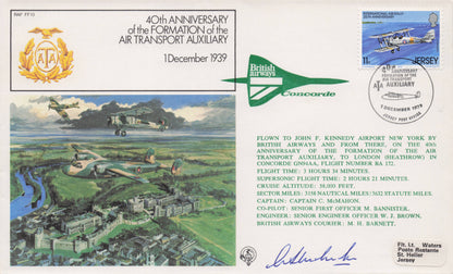 First Air Transport Auxillary Plane Formation 40th Anniversary Hand Signed FDC