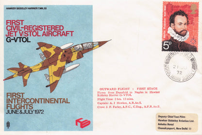 First Civil Registered Jet Aircraft New Dunsfold Airfield Surrey Frank Flown FDC
