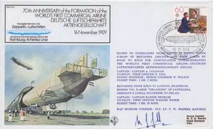 First Deutsche Commercial Airline Formation Anniversary Hand Signed FDC