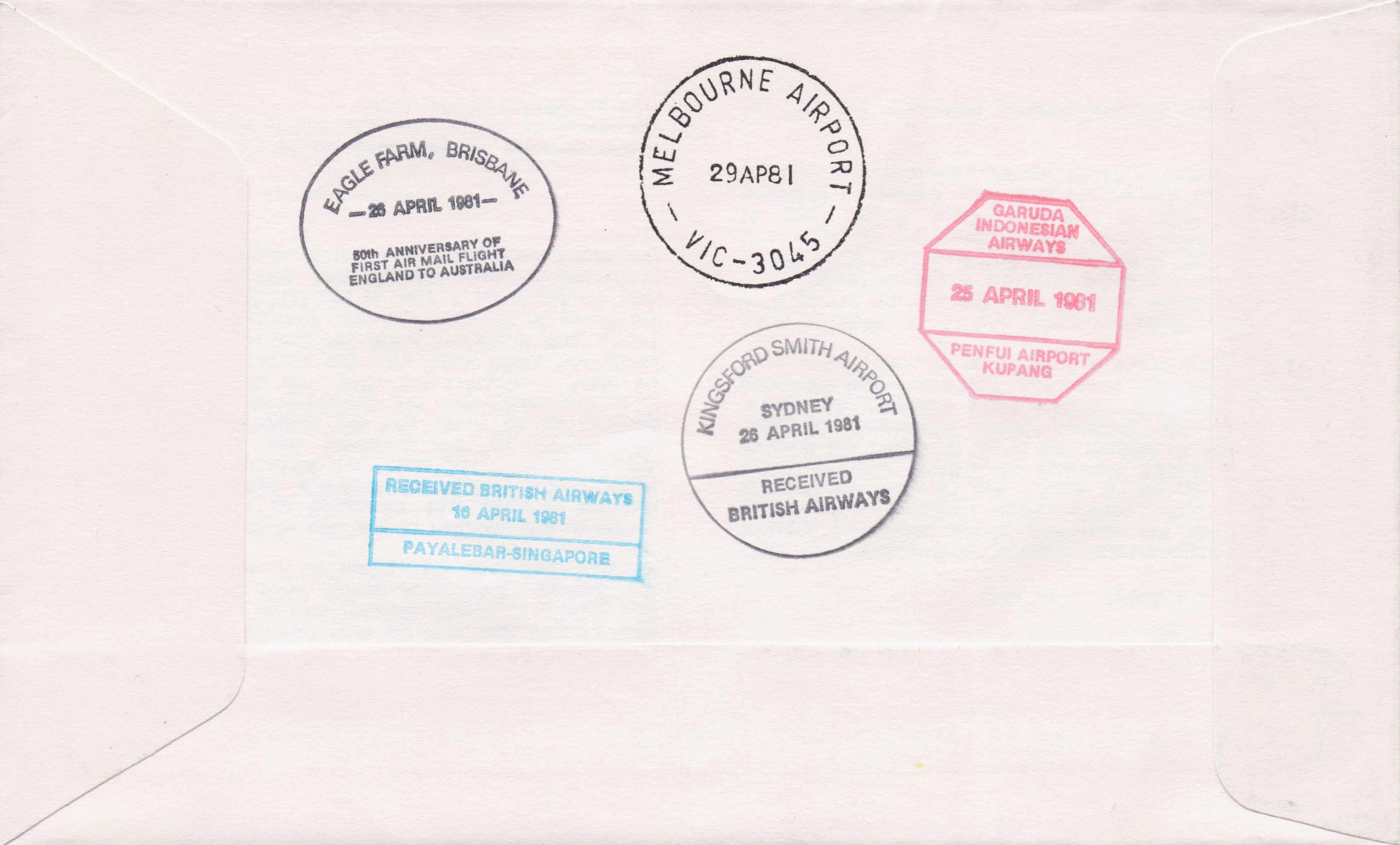 First England to Australia Air Mail Postal Services Flight Hand Signed FDC