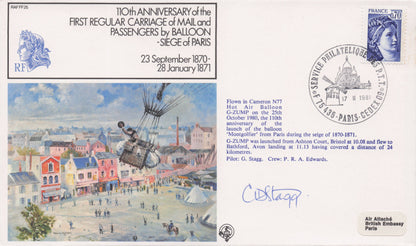 Victorian Military Paris Seige Hot Air Mail Balloons Carriage Hand Signed FDC