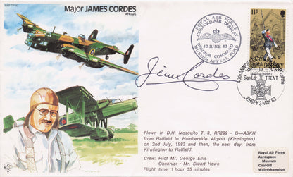 Major James Cordes RAF War WW2 Veteran Hand Signed Military FDC
