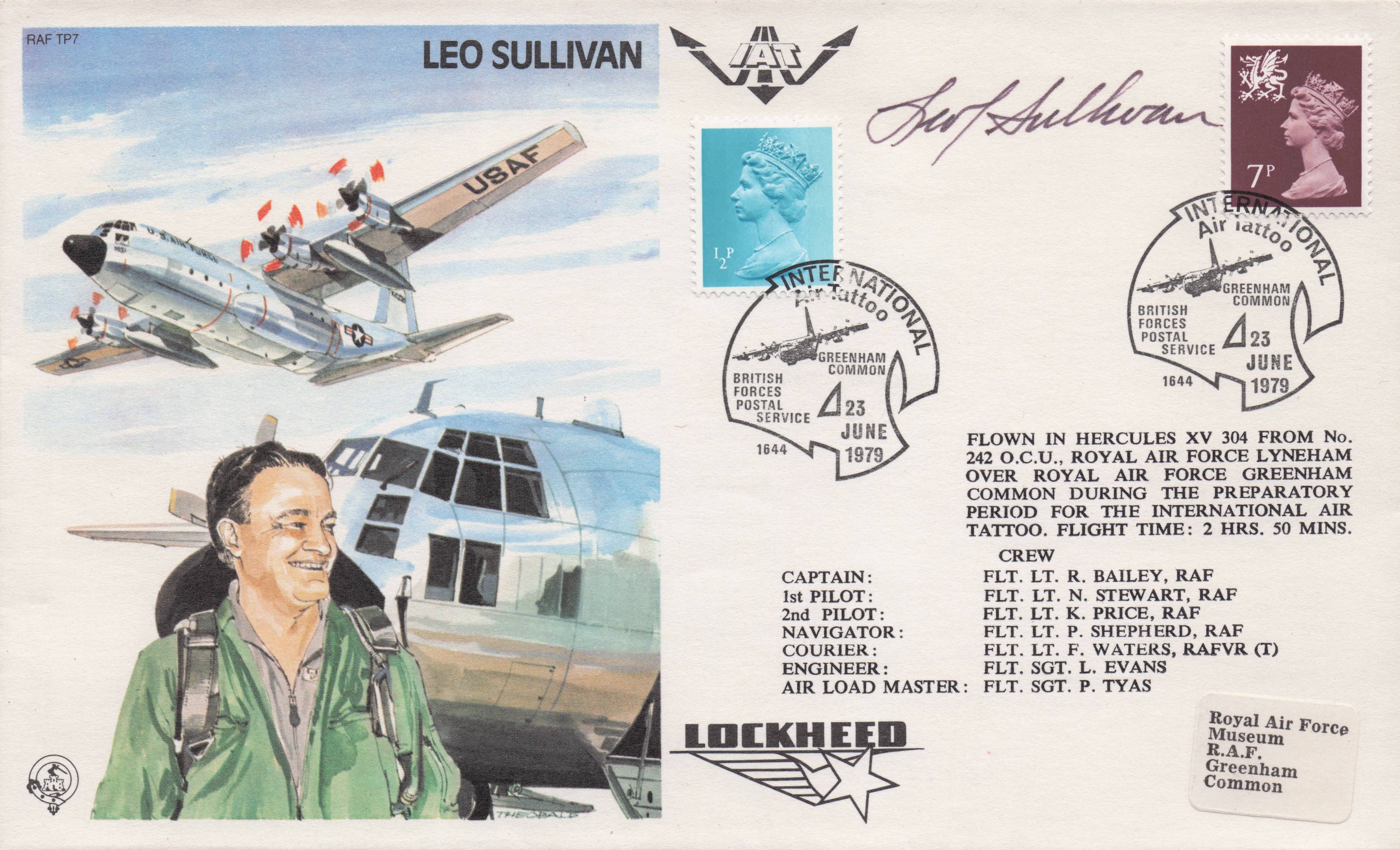 Leo Sullivan RAF War WW2 Veteran Hand Signed Military FDC