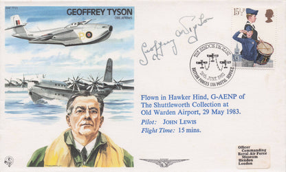 Geoffrey Tyson OBE RAF War WW2 Veteran Hand Signed Military FDC
