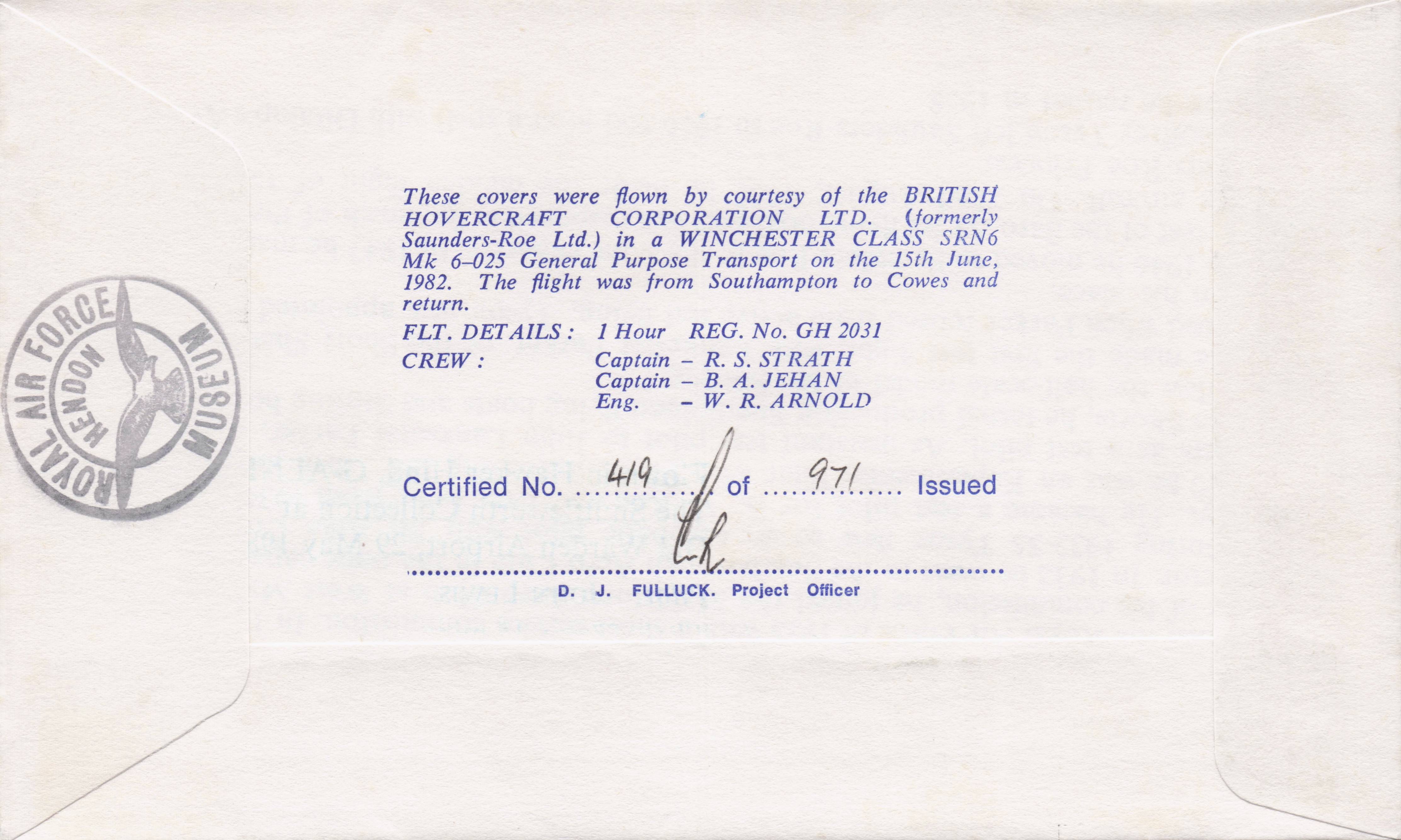 Geoffrey Tyson OBE RAF War WW2 Veteran Hand Signed Military FDC