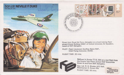 Sergeant Neville Duke RAF War WW2 Veteran Hand Signed Military FDC