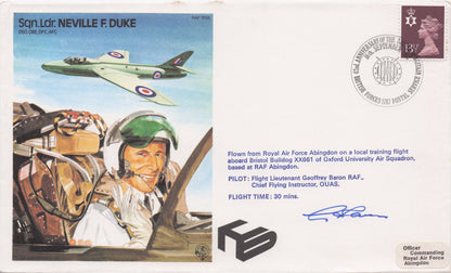 Sergeant Neville Duke RAF War WW2 Veteran Hand Signed Military FDC