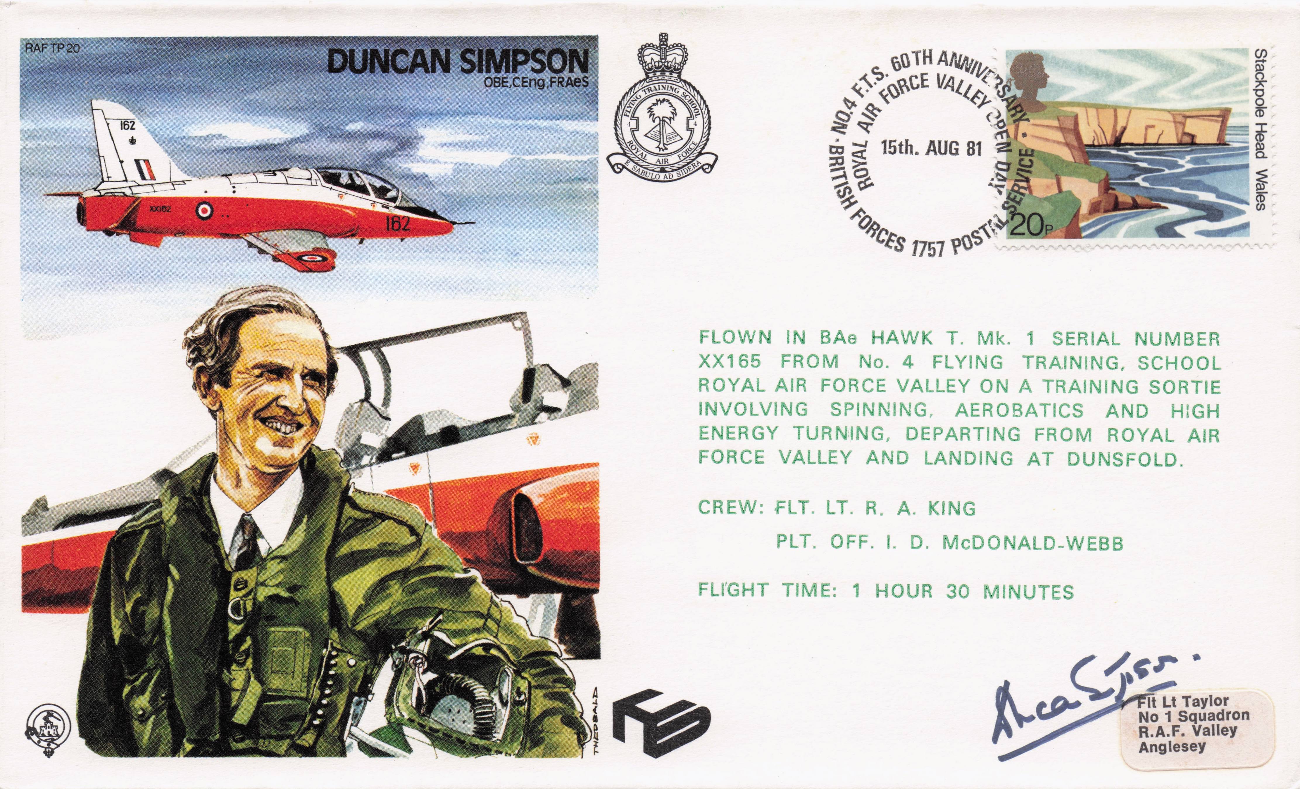Duncan Smith RAF War WW2 Veteran Hand Signed Military FDC