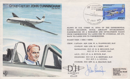 Captain John Cunningham RAF War WW2 Veteran Hand Signed Military FDC