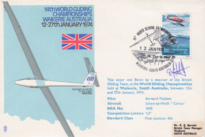 World Gliding Championships Anniversary Waikerie Australian Hand Signed FDC