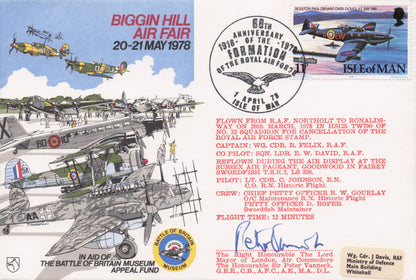 Biggin Hill RAF 1978 Military WW2 Air Flight Hand Signed London Mayor FDC