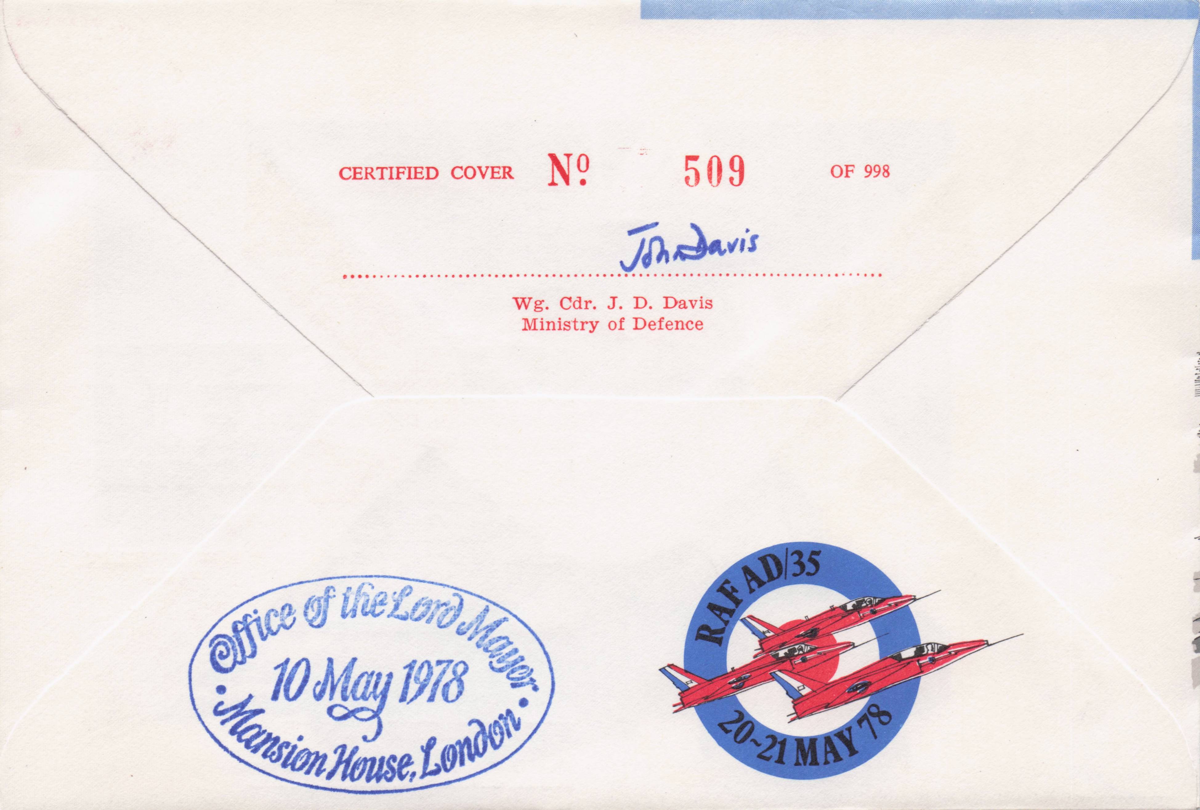 Biggin Hill RAF 1978 Military WW2 Air Flight Hand Signed London Mayor FDC